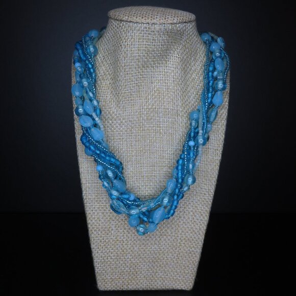 Turquoise Color Beaded Necklace - Picture 1 of 3